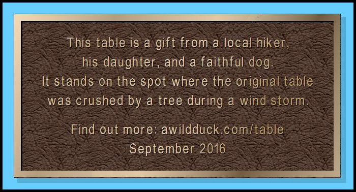 Sample picnic table plaque